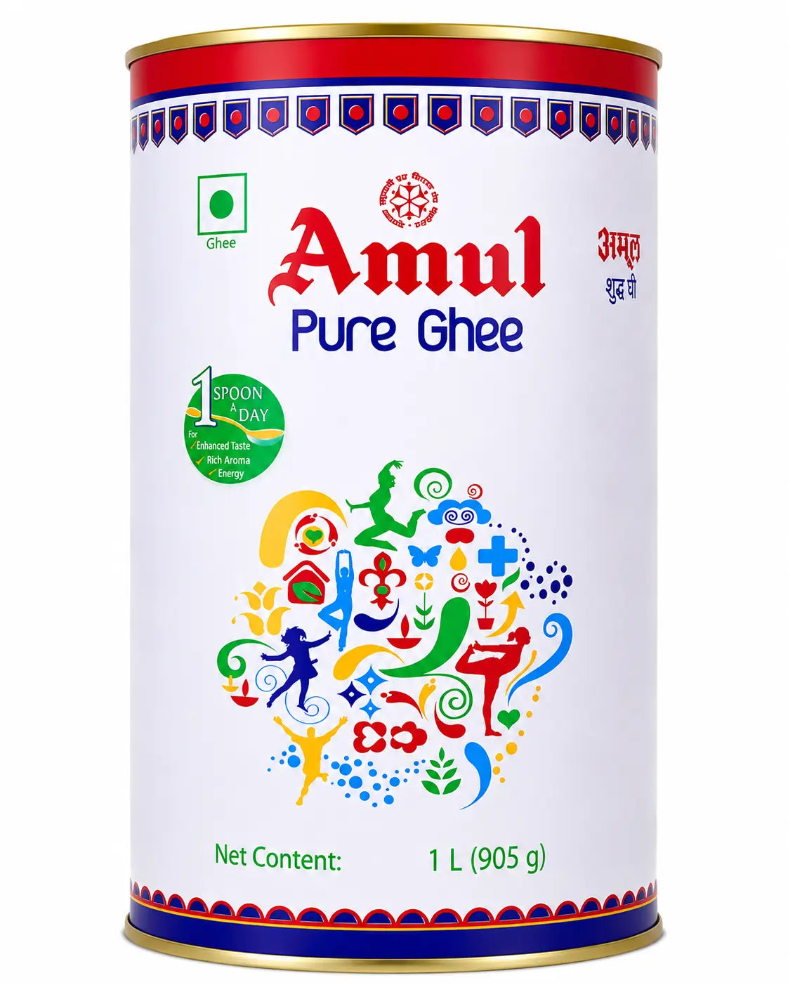 Amul Pure Ghee 1 litre 905g tin